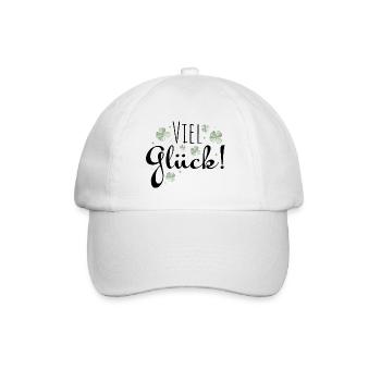 Viel Glück Glueck ! Kleeblätter - Baseballkappe - Weiß/Weiß - Vorne