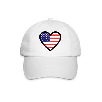Amerika - Baseballkappe - Weiß/Weiß - Vorne