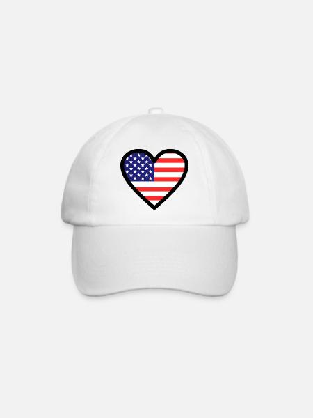 Amerika - Baseballkappe - Weiß/Weiß