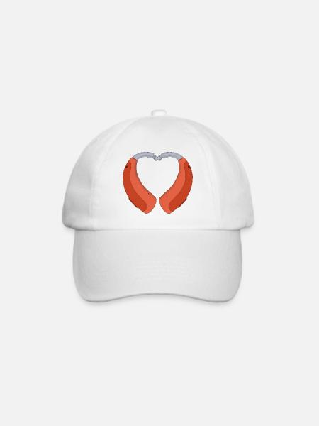 Herzförmiges Hörgerät - Baseballkappe - Weiß/Weiß