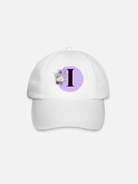 Buchstabe I Blumenkrone - Baseballkappe - Weiß/Weiß