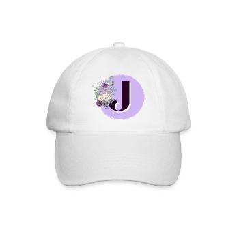Buchstabe J Blumenkrone - Baseballkappe - Weiß/Weiß - Vorne