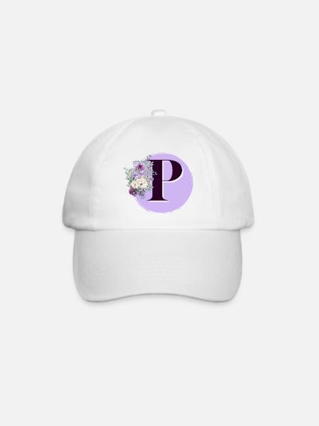 Buchstabe P Blumenkrone - Baseballkappe - Weiß/Weiß