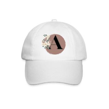 Buchstabe A - Baseballkappe - Weiß/Weiß - Vorne