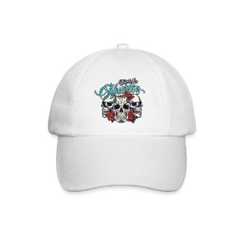 Dia de los muertos - Tag der Toten - Totenköpfe - Baseballkappe - Weiß/Weiß - Vorne