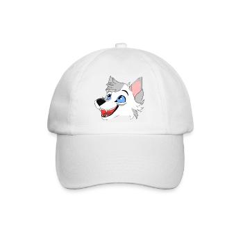 Lächelnder Wolf - Baseballkappe - Weiß/Weiß - Vorne