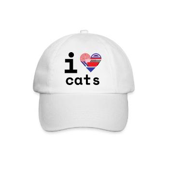 I Love cats! - Baseballkappe - Weiß/Weiß - Vorne