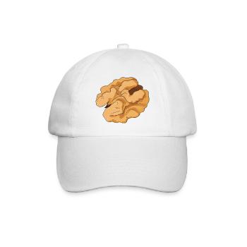 Walnuss Illustration Geschenkidee Nussliebhaber - Baseballkappe - Weiß/Weiß - Vorne
