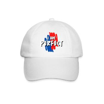 ICH BIN PERFEKT! - Baseballkappe - Weiß/Weiß - Vorne