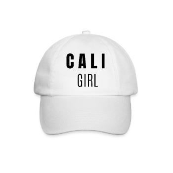 CALI, KALIFORNIEN MÄDCHEN, OSTKÜSTE LIEBHABER - Baseballkappe - Weiß/Weiß - Vorne