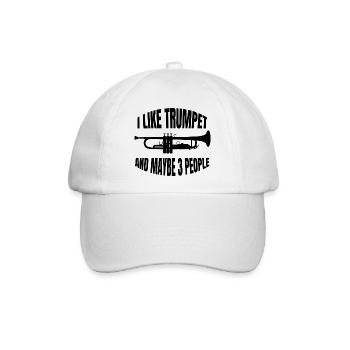 Trompete Instrument Musiker Spruch Musik lustiger - Baseballkappe - Weiß/Weiß - Vorne