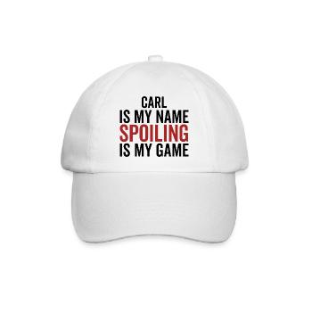 Carl ist mein Name Verderben ist mein Spiel - Baseballkappe - Weiß/Weiß - Vorne