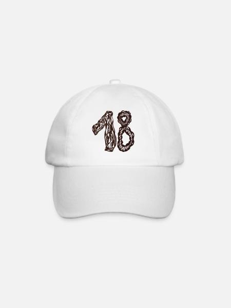 18 - Baseballkappe - Weiß/Weiß
