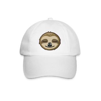 Schlafendes Faultier Gesicht - Baseballkappe - Weiß/Weiß - Vorne