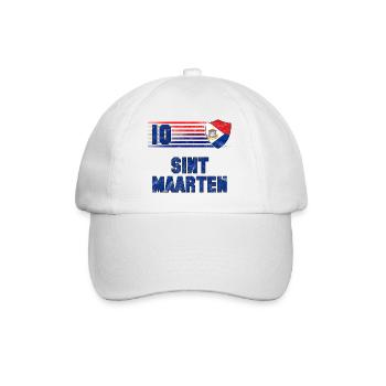 Sint Maarten Fußball Mannschaft - Baseballkappe - Weiß/Weiß - Vorne