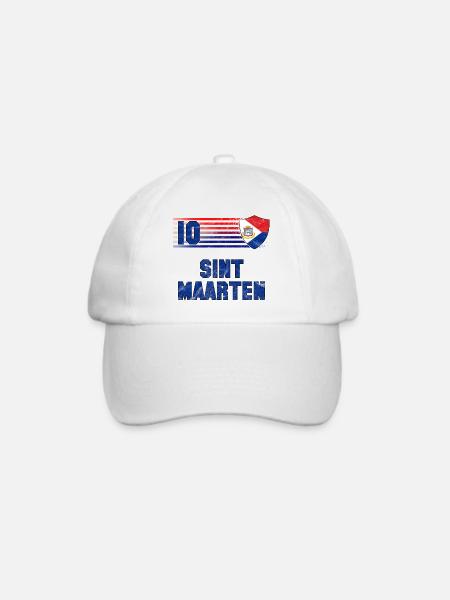 Sint Maarten Fußball Mannschaft - Baseballkappe - Weiß/Weiß