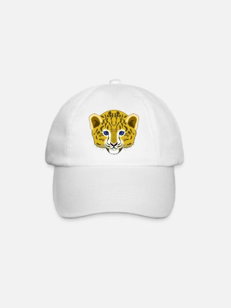 Panther Leopard Jaguar Baby Kopf - Baseballkappe - Weiß/Weiß