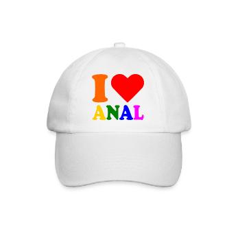 I love anal - Baseballkappe - Weiß/Weiß - Vorne