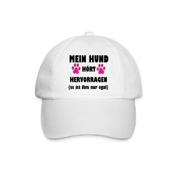 Mein Hund hört hervorragend (es ist ihm nur egal) - Baseballkappe - Weiß/Weiß - Vorne