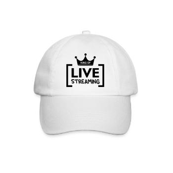 KING OF LIVE STREAM Streamer - Baseballkappe - Weiß/Weiß - Vorne
