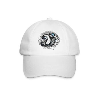 Pfau peacock psychedelisch - Baseballkappe - Weiß/Weiß - Vorne