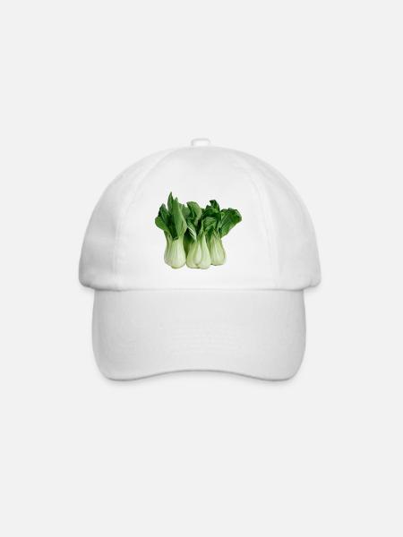Pak Choi, Chinakohl,Gemüse - Baseballkappe - Weiß/Weiß