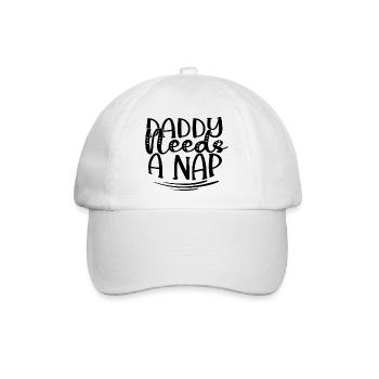 Daddy Needs A Nap - Baseballkappe - Weiß/Weiß - Vorne