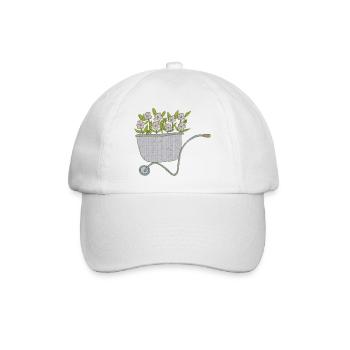 schubkarren blumen - Baseballkappe - Weiß/Weiß - Vorne