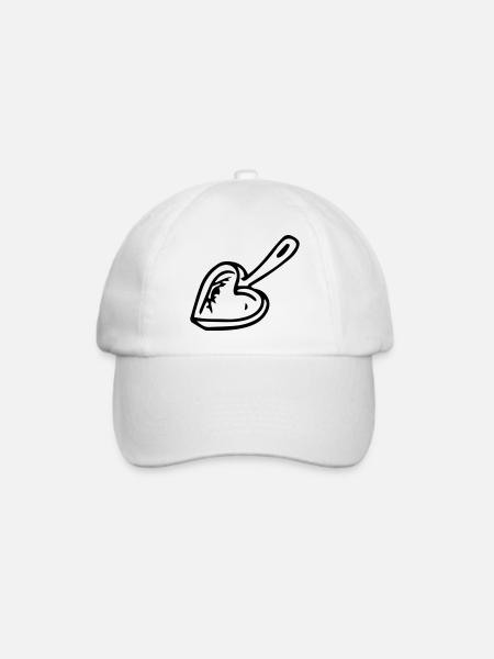 Hobbykoch Pfanne Herzform Geschenkidee - Baseballkappe - Weiß/Weiß