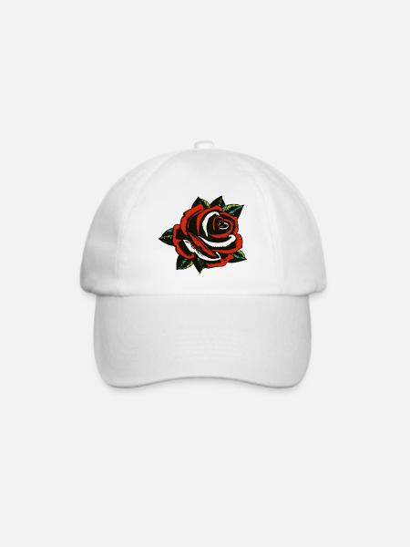 rosa Blütenblatt 200323 A - Baseballkappe - Weiß/Weiß