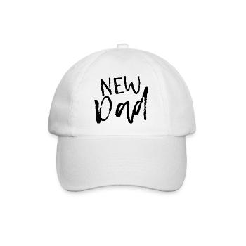 New Dad - Ankündigung für neue Väter - Baseballkappe - Weiß/Weiß - Vorne