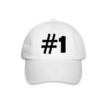 #1 - Baseballkappe - Weiß/Weiß - Vorne
