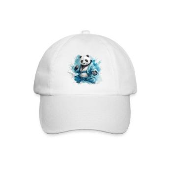Panda Bär Karate Kung Fu Judo Kampfsport Kämpfer - Baseballkappe - Weiß/Weiß - Vorne