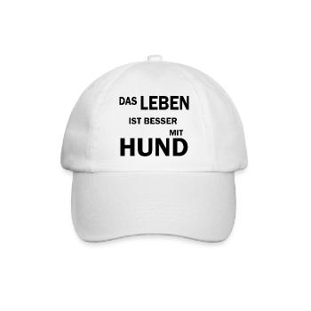Hund Dog - Baseballkappe - Weiß/Weiß - Vorne