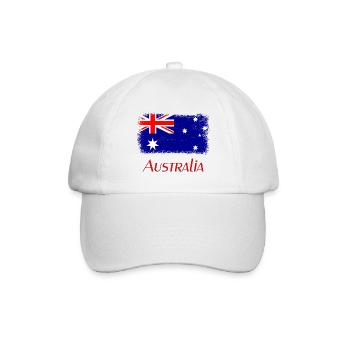 Australien Nationalflagge Australia - Baseballkappe - Weiß/Weiß - Vorne