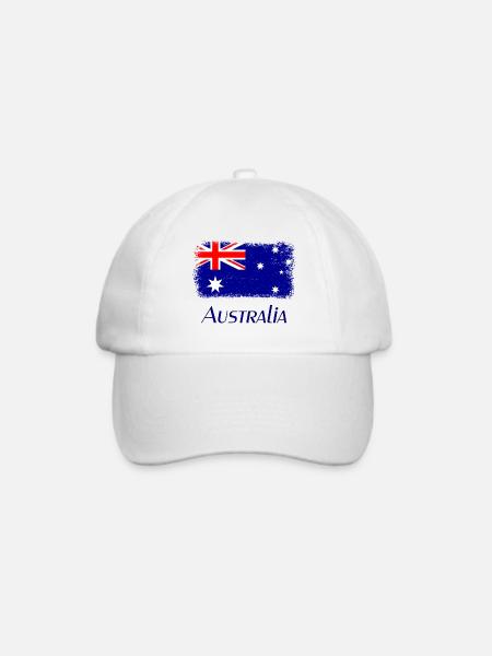 Australien, Flagge, Flag from Australia - Baseballkappe - Weiß/Weiß