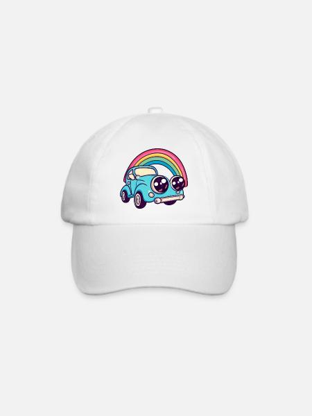 car rainbow - Baseballkappe - Weiß/Weiß