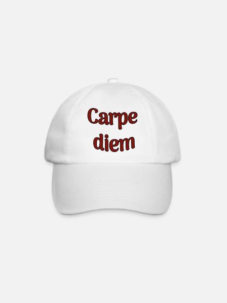 Carpe diem - Baseballkappe - Weiß/Weiß