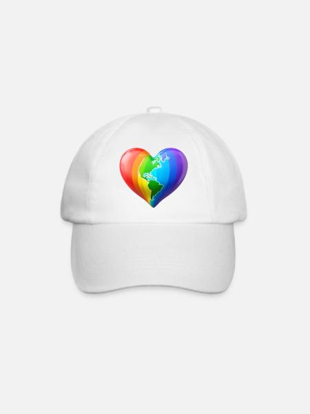 LBTQ Herz - Baseballkappe - Weiß/Weiß