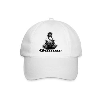 Gamer - Baseballkappe - Weiß/Weiß - Vorne