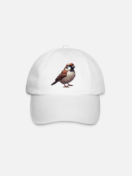 kleiner Spatz - Baseballkappe - Weiß/Weiß