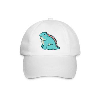 hugadino Chuck, Dino, süßer Dinosaurier - Baseballkappe - Weiß/Weiß - Vorne