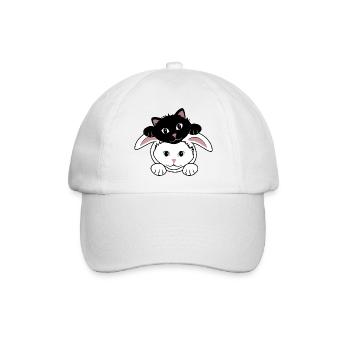 Hase und Dämon - Baseballkappe - Weiß/Weiß - Vorne