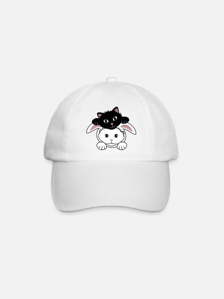 Hase und Dämon - Baseballkappe - Weiß/Weiß