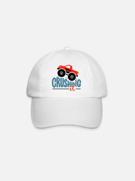 Crushing It Hotrod Grafik - Baseballkappe - Weiß/Weiß