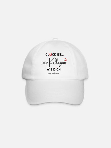 Glück ist einen Kollegen wie Dich zu haben! - Baseballkappe - Weiß/Weiß