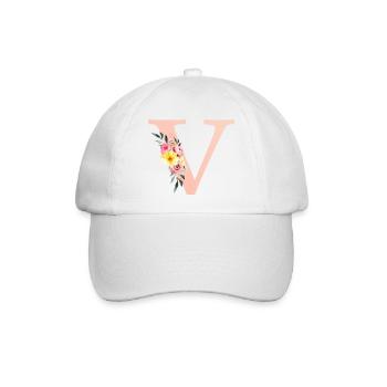 V Monogramm Floral - Baseballkappe - Weiß/Weiß - Vorne