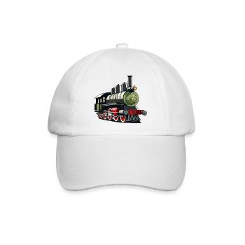Dampflokomotive - Baseballkappe - Weiß/Weiß - Vorne