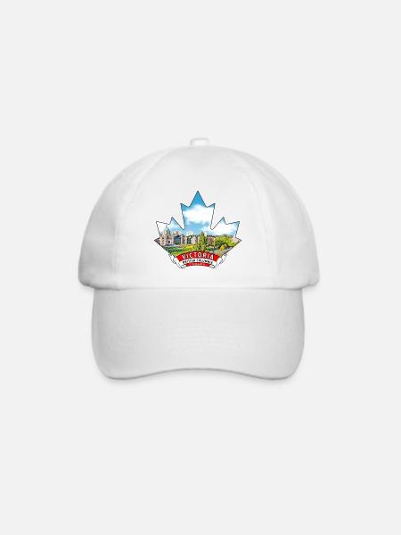 Victoria, British Columbia Kanada Maple Leaf - Baseballkappe - Weiß/Weiß