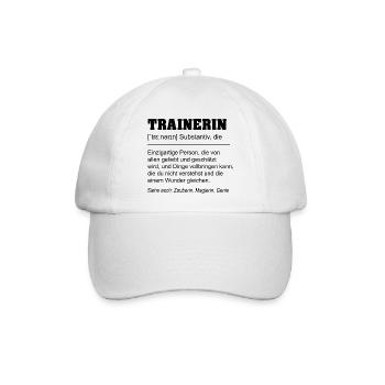 Trainerin Definition schwarz - Baseballkappe - Weiß/Weiß - Vorne